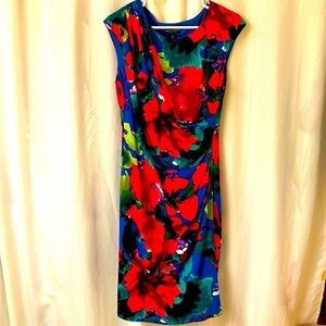 Foliage Bright Sleeveless Midi Dress